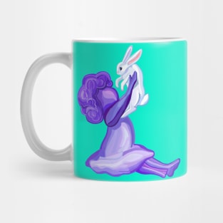 Little Girl and Her Pet Rabbit Mug